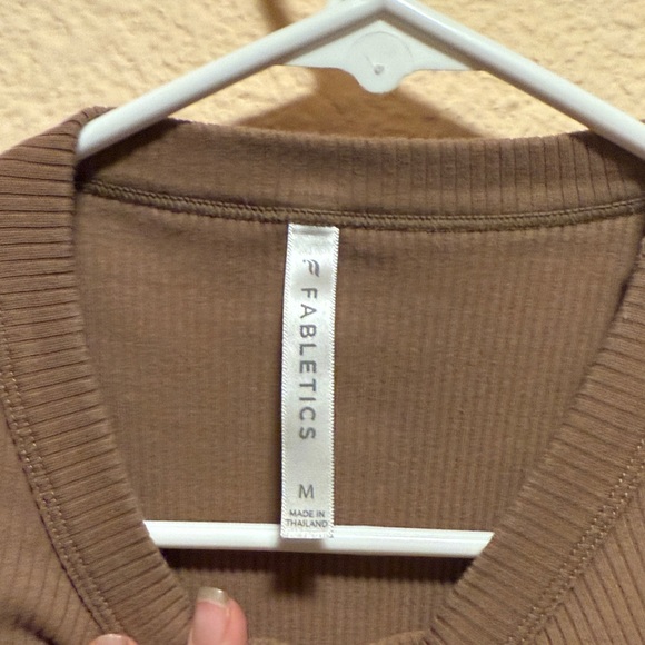 Fabletics Brown Ribbed Crop Top - Picture 2 of 4